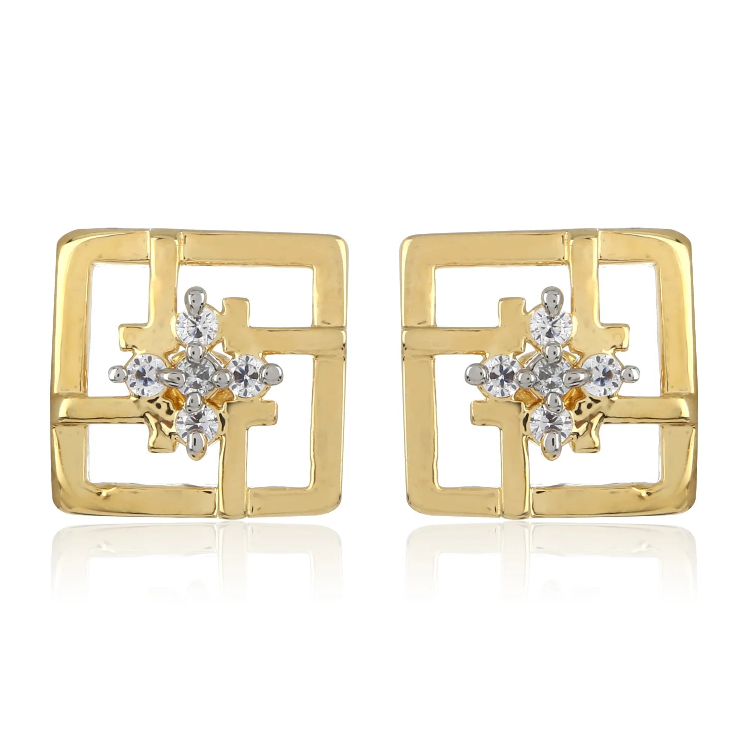 Gold Geometric Stud Earrings