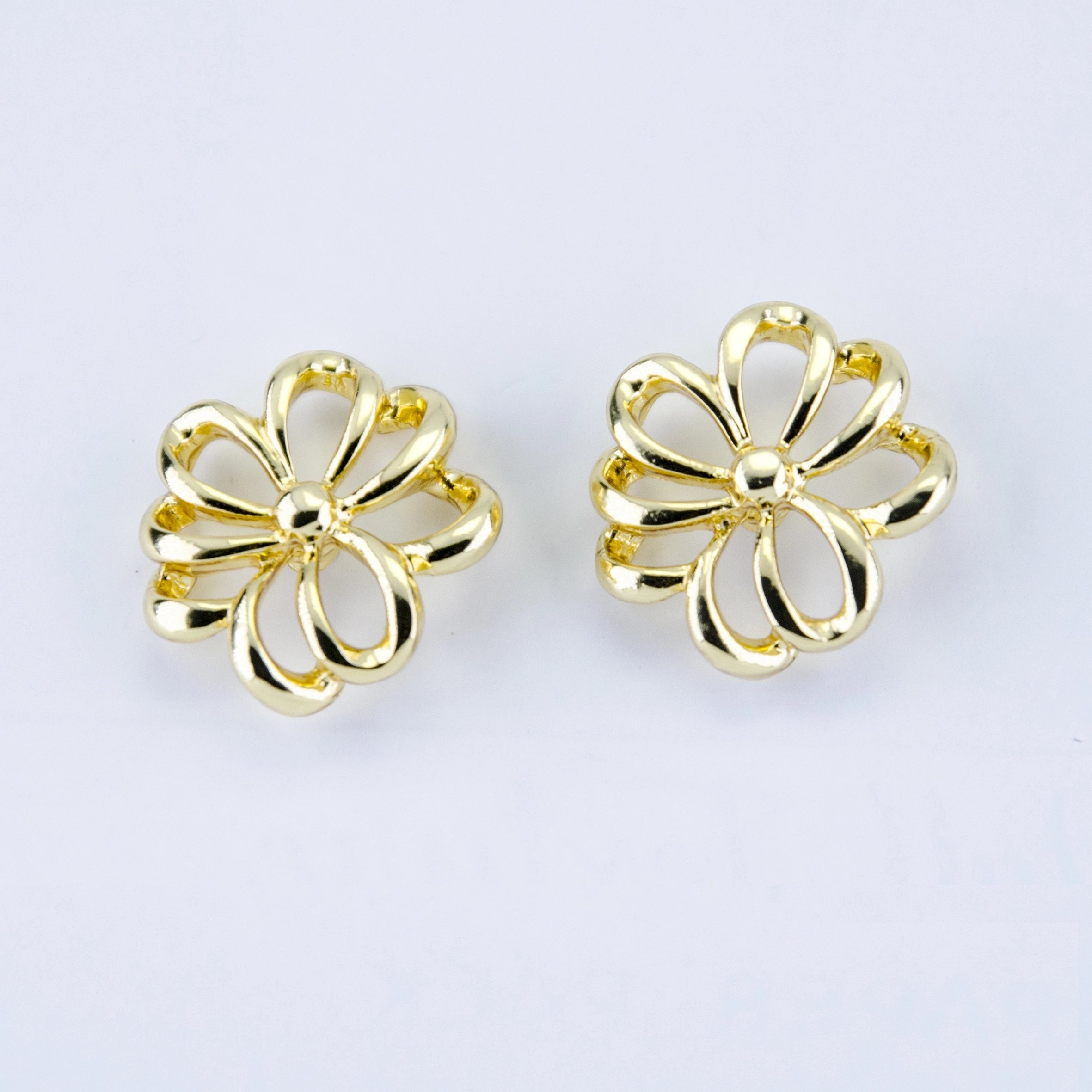 Gold Flower Stud Earrings