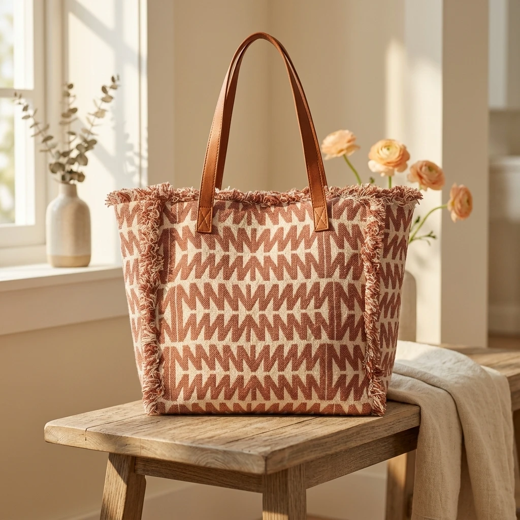 Boho Patterned Tote Bag