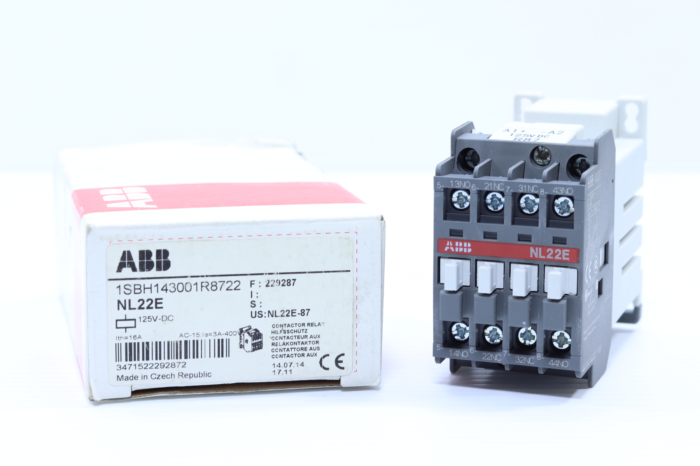 Contactor Abb Nl22e 1sbh143001r8722 Bobina 125v