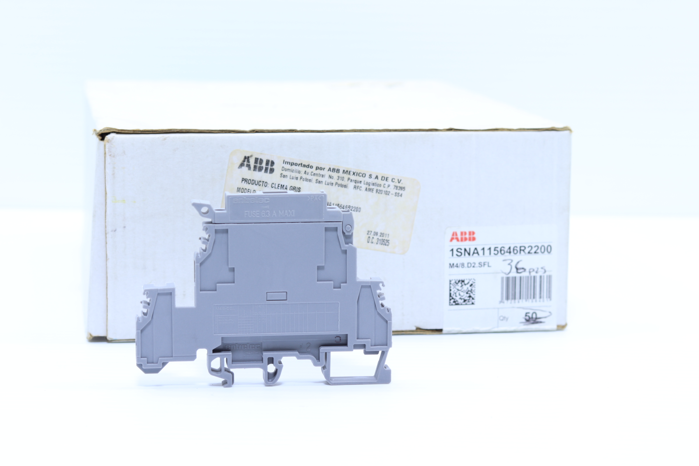Clema Porta Fusible Abb M4/8.d2sfl Riel Din