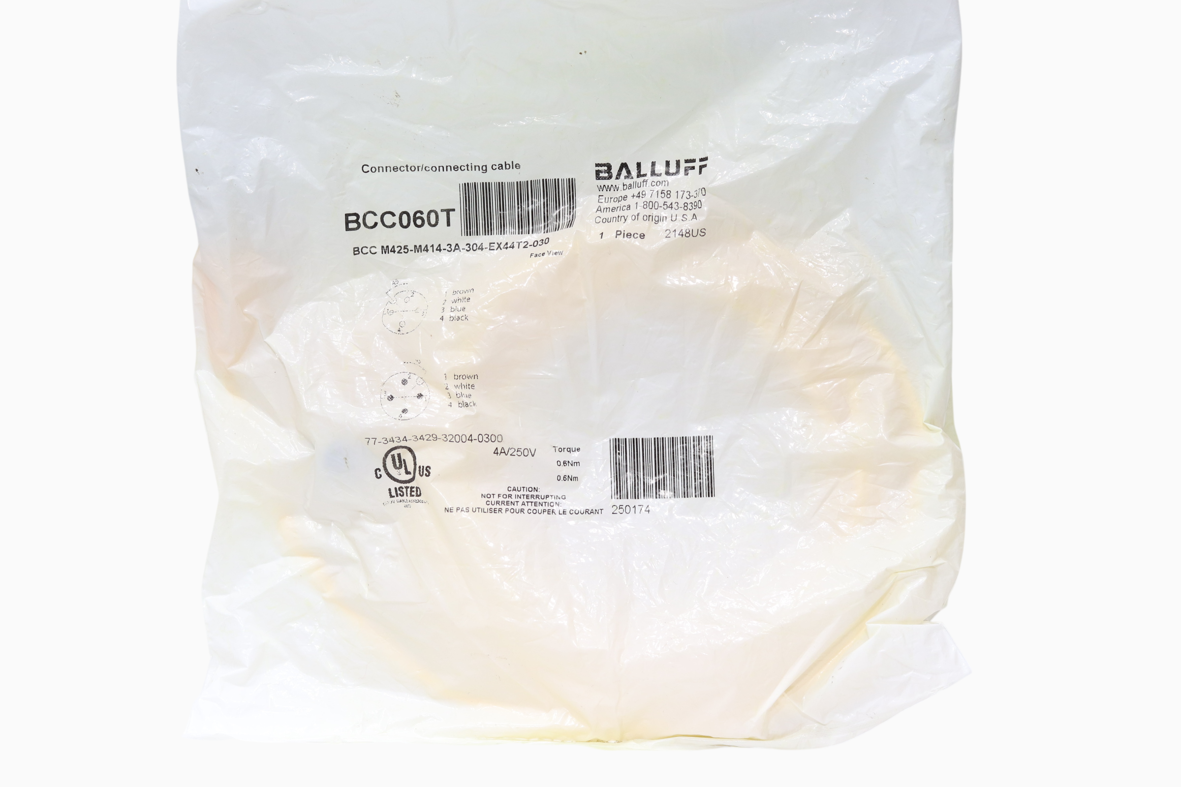 Cable Para Sensor Balluff Bcc060t 3 Metros