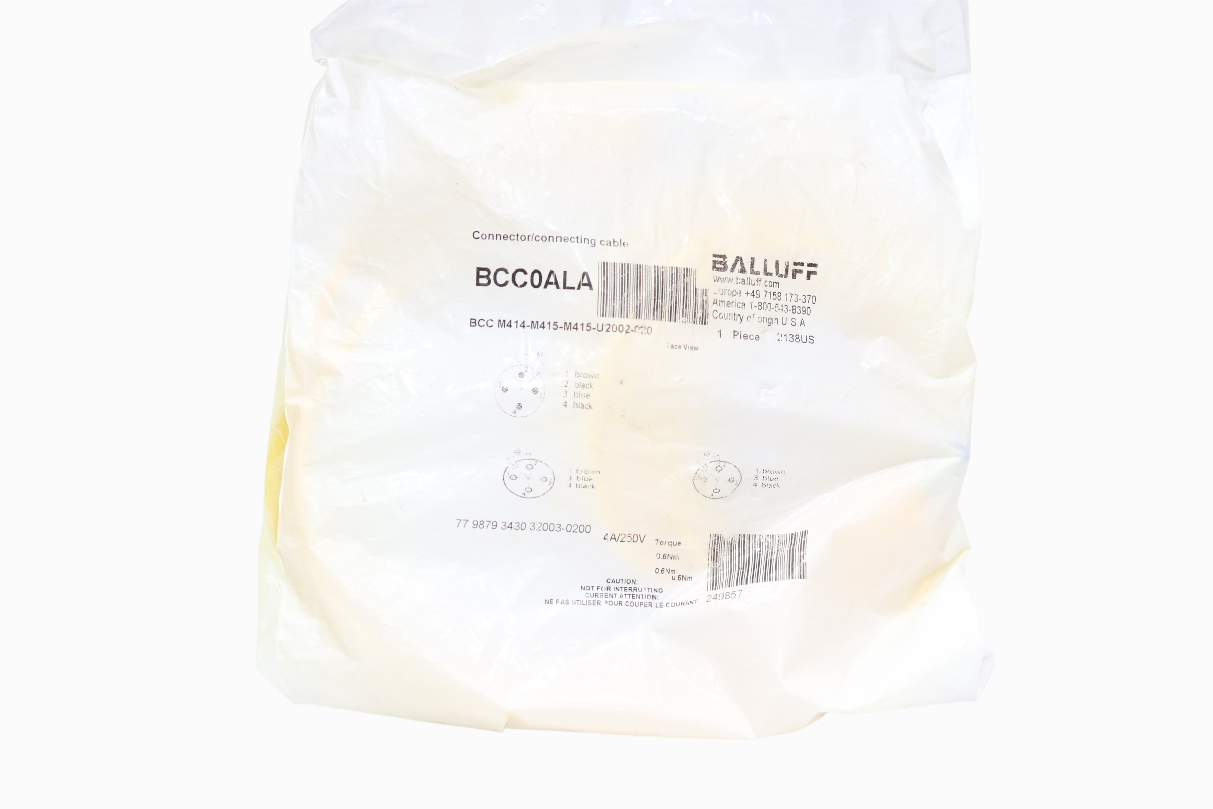 Balluff Cable De Conexion Tipo Y - Bcc0ala 