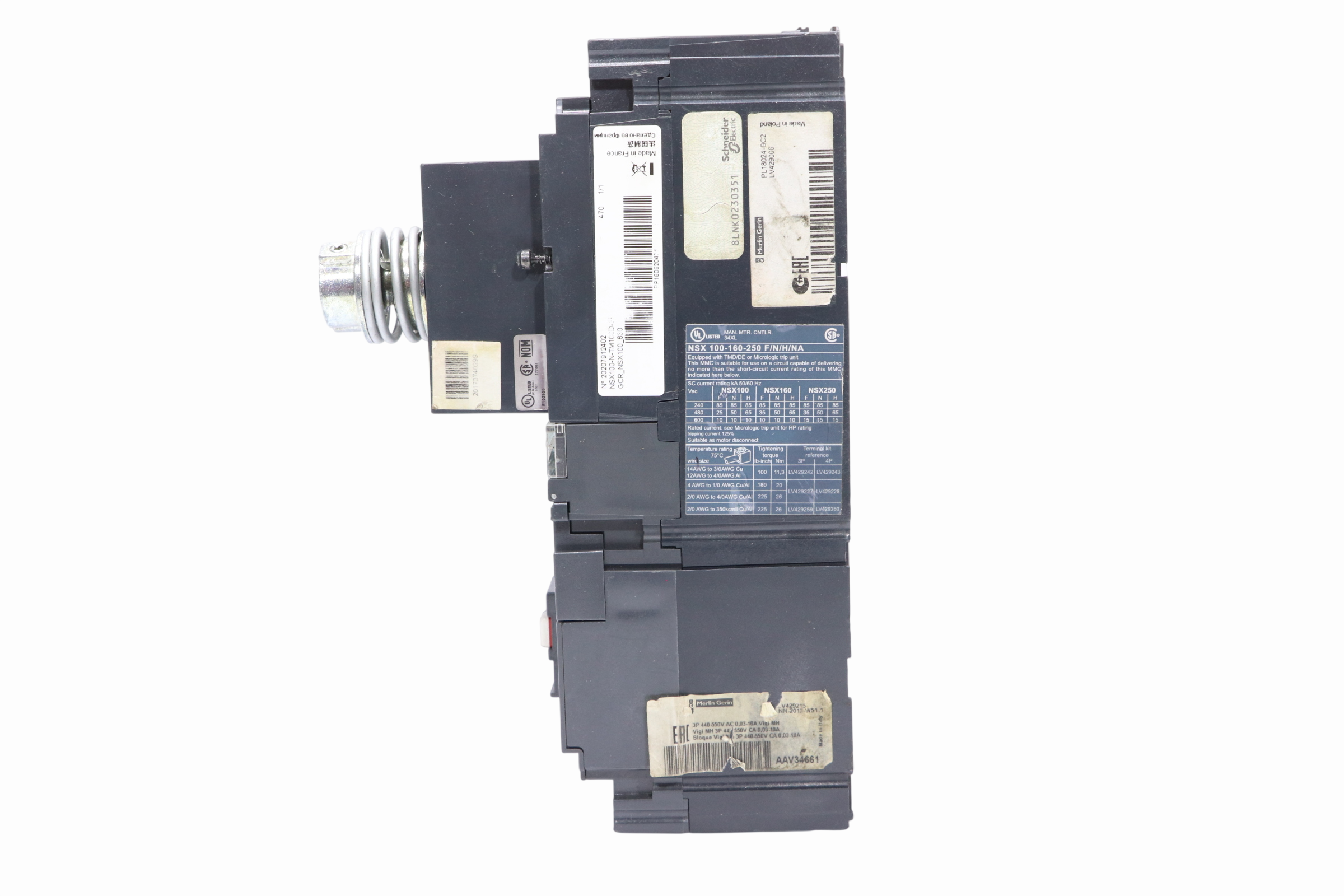 Interruptor Automatico Schneider Electric Nsx 100-160-250 (Usado)