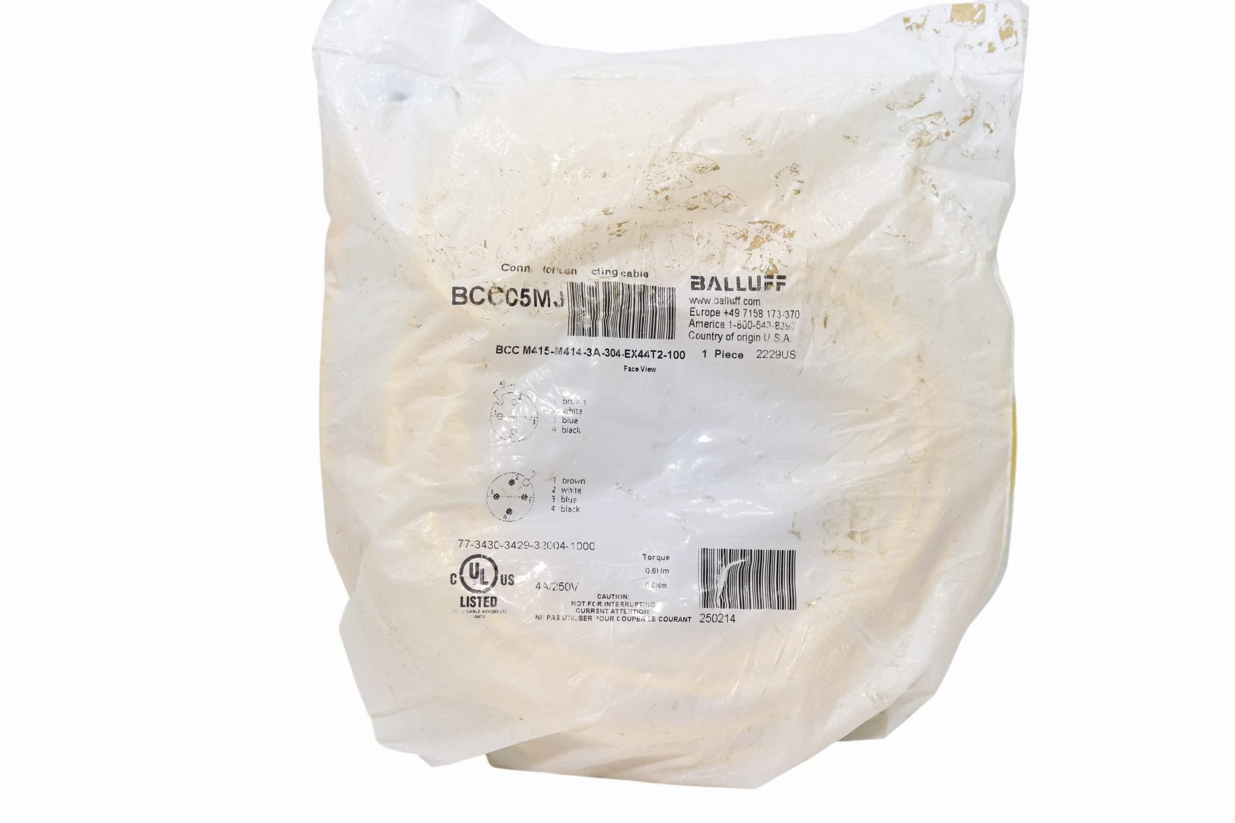 Cable Balluff Bcc05mj Con Entrda Y Salida M12