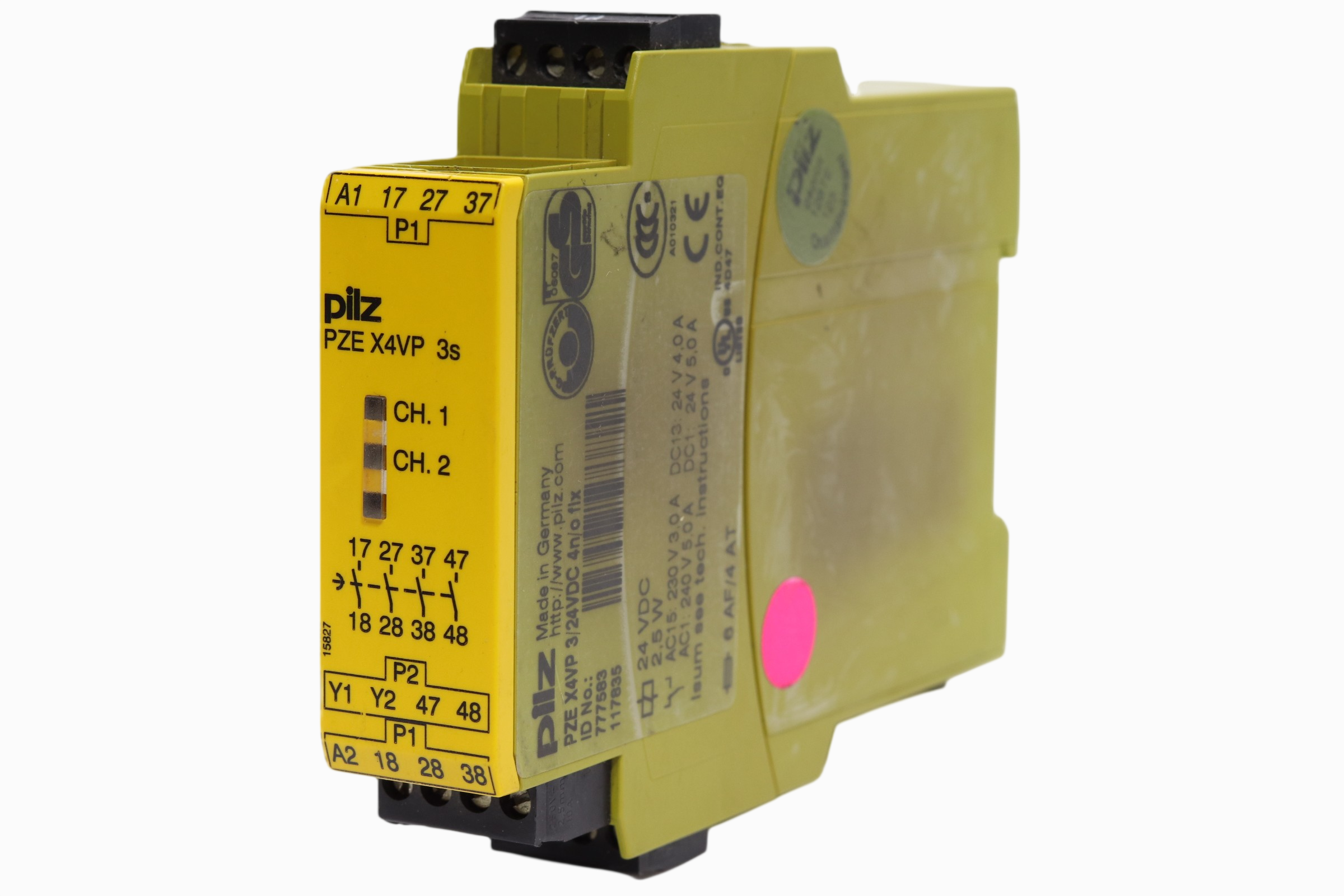 Pilz Pze X4vp 3/24vdc 4n/o Flx Relé De Seguridad, (777583) (Usado)