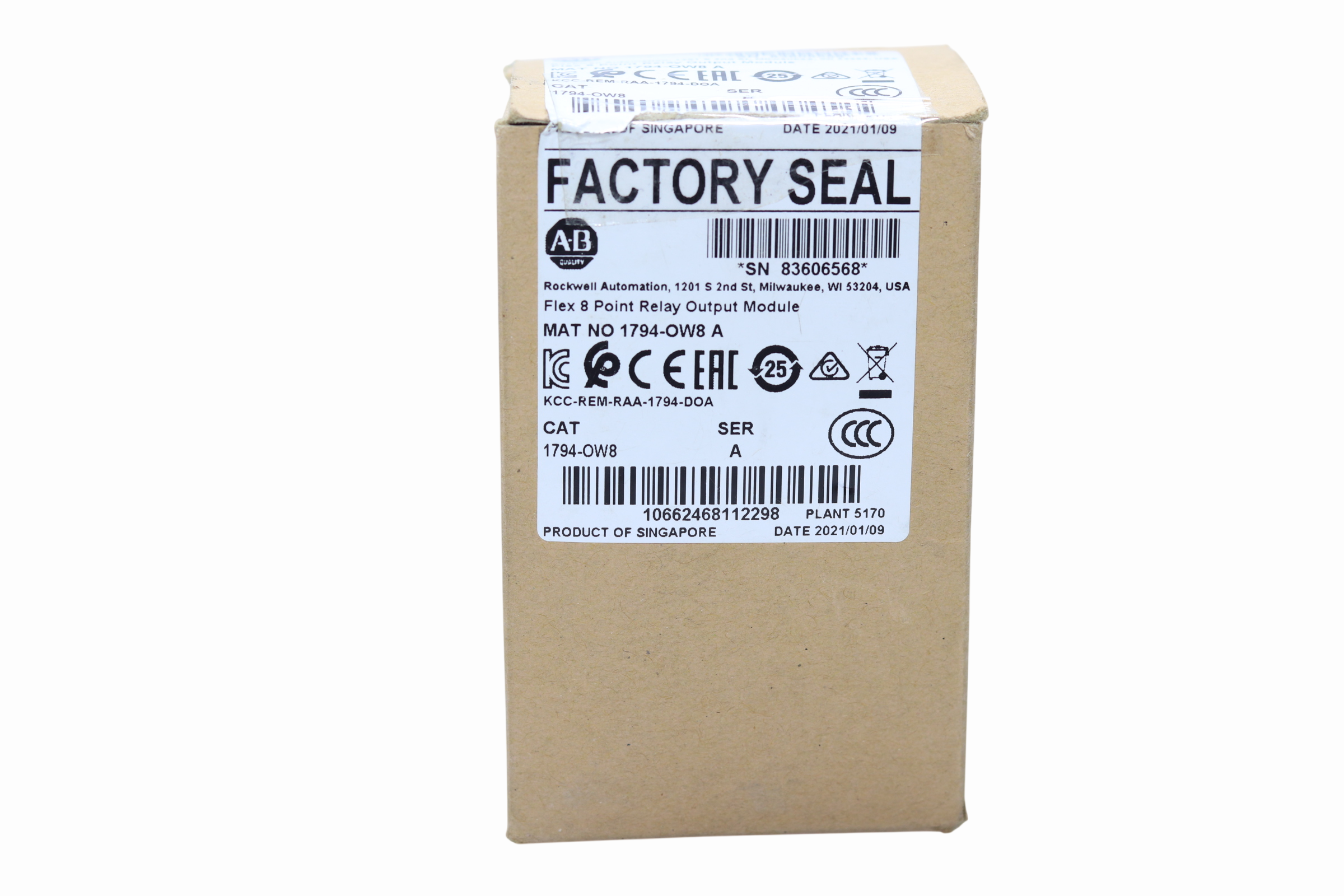 Modulo De Salida Allen Bradley 1794-ow8 Relé Flex 8 Point (Usado)