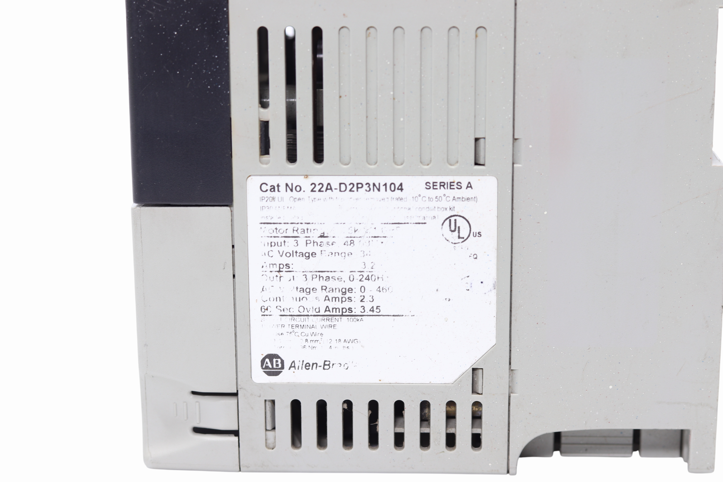 Variador de Voltage Allen-bradley 22a-d2p3n104  (Etiqueta Desgastada)
