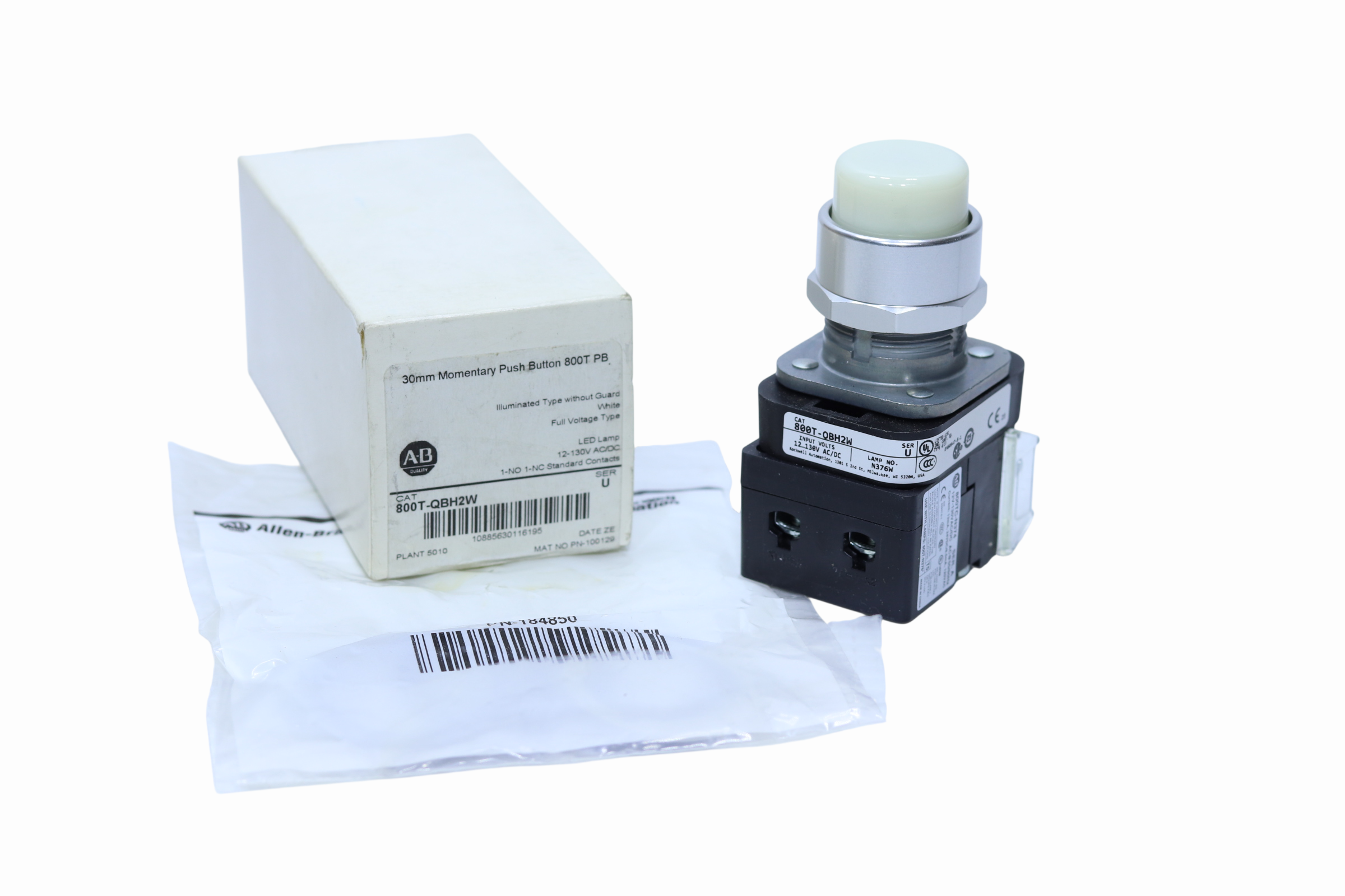 Allen Bradley 800t-qbh2w Pushbotton Switch