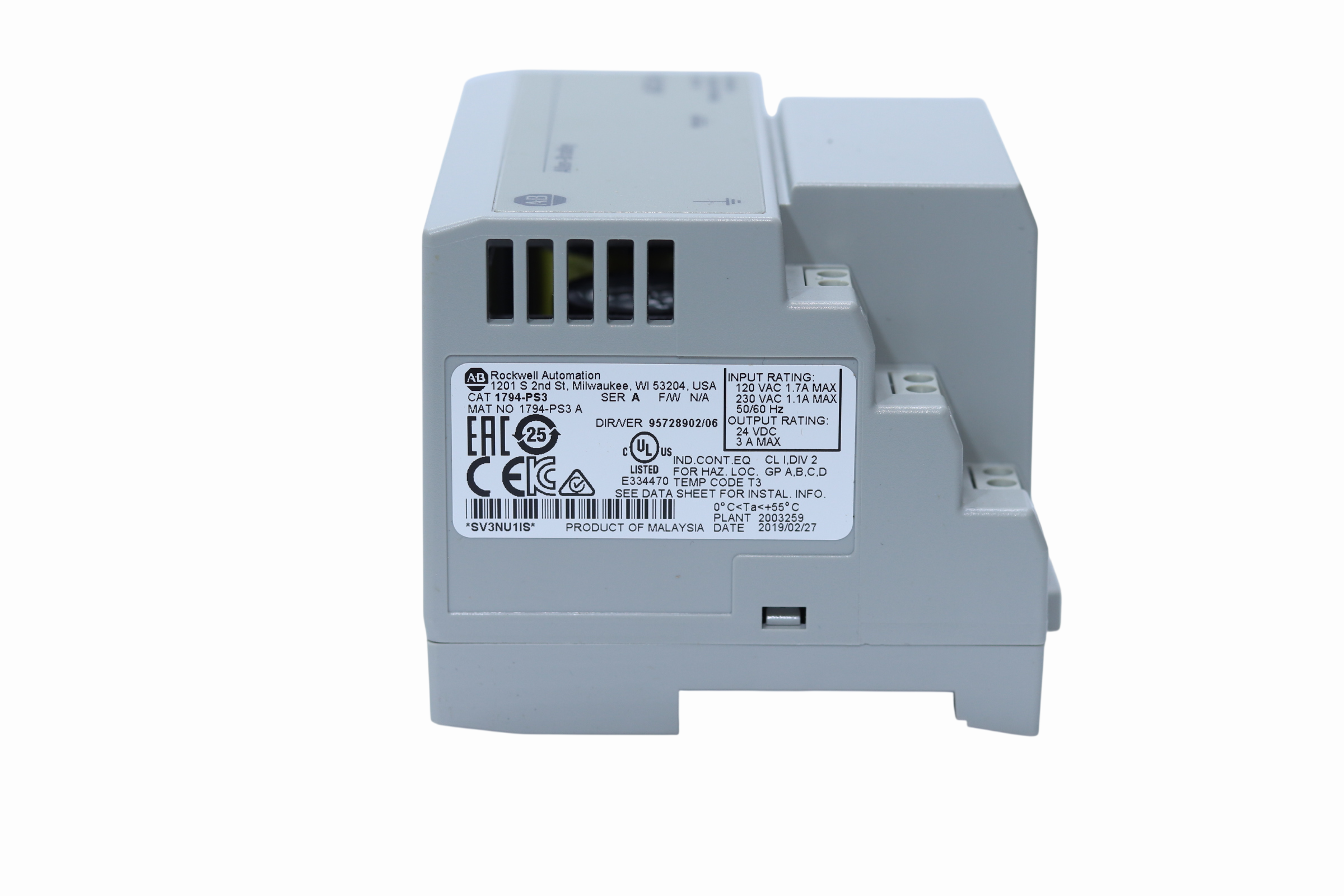 1794-ps3 Power Supply 120/230 V Ac Input Allen Bradley (Usado)