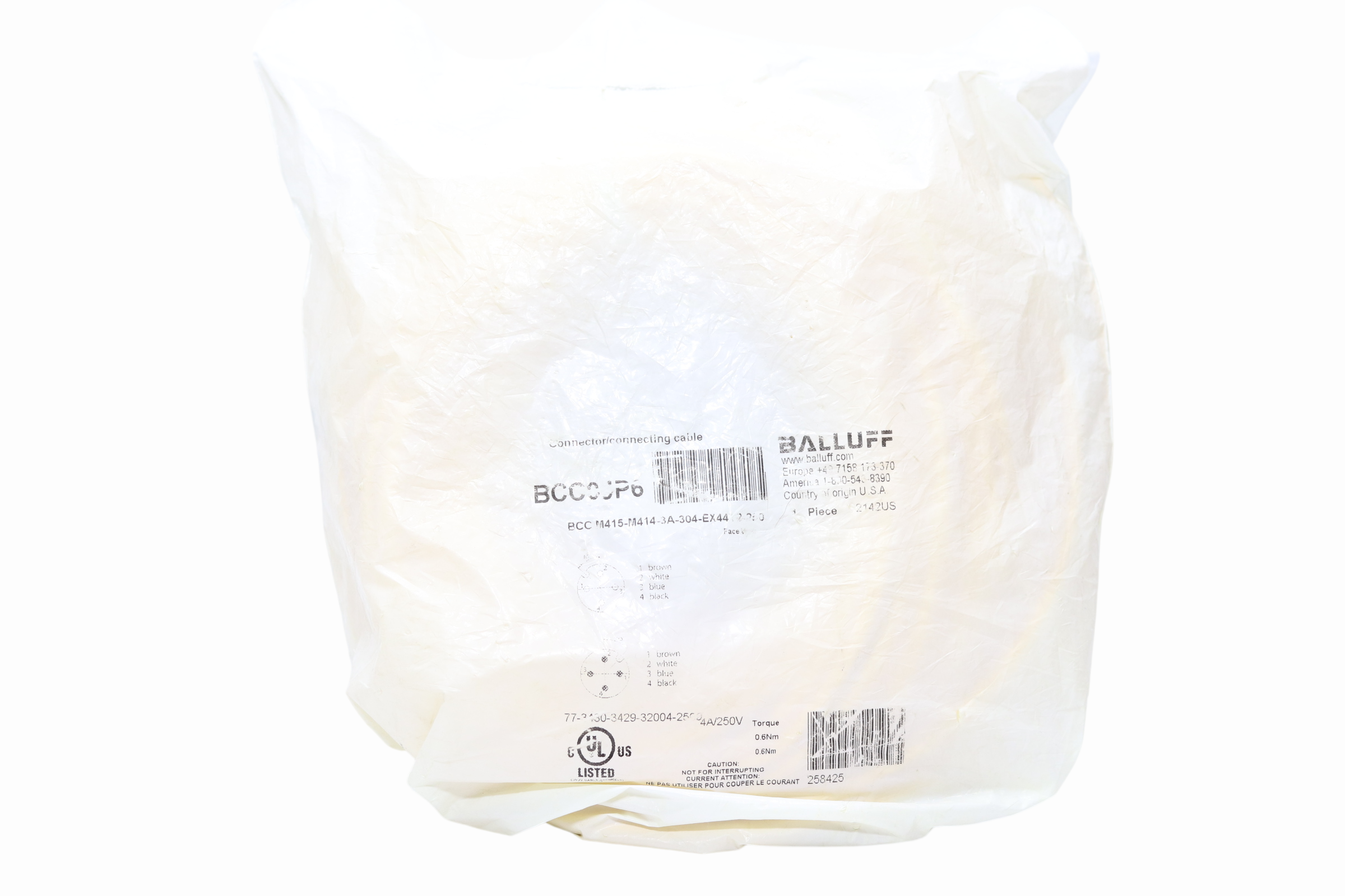 Cable Industrial Para Sensor Balluff Bcc0jp6 (25 Metros)