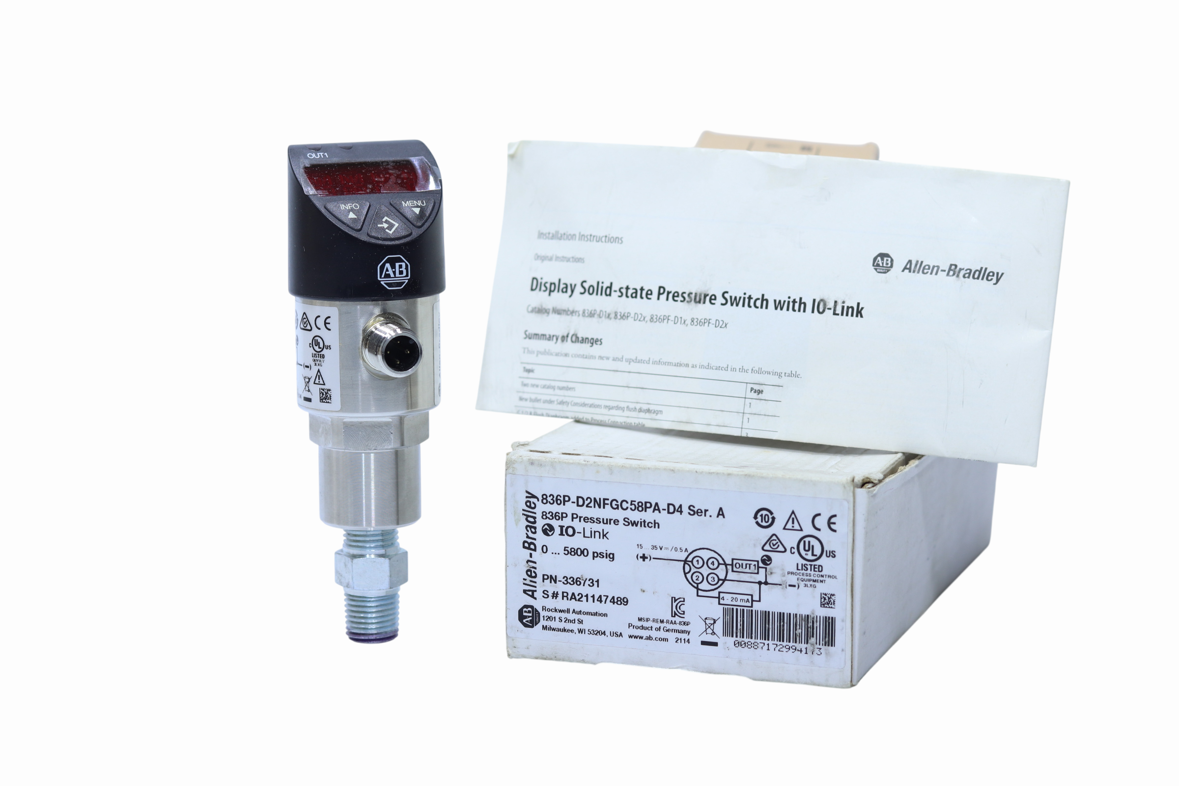 836p-d2nfgc58pa-d4 Sensor De Prsn Manométrica Allen Bradley