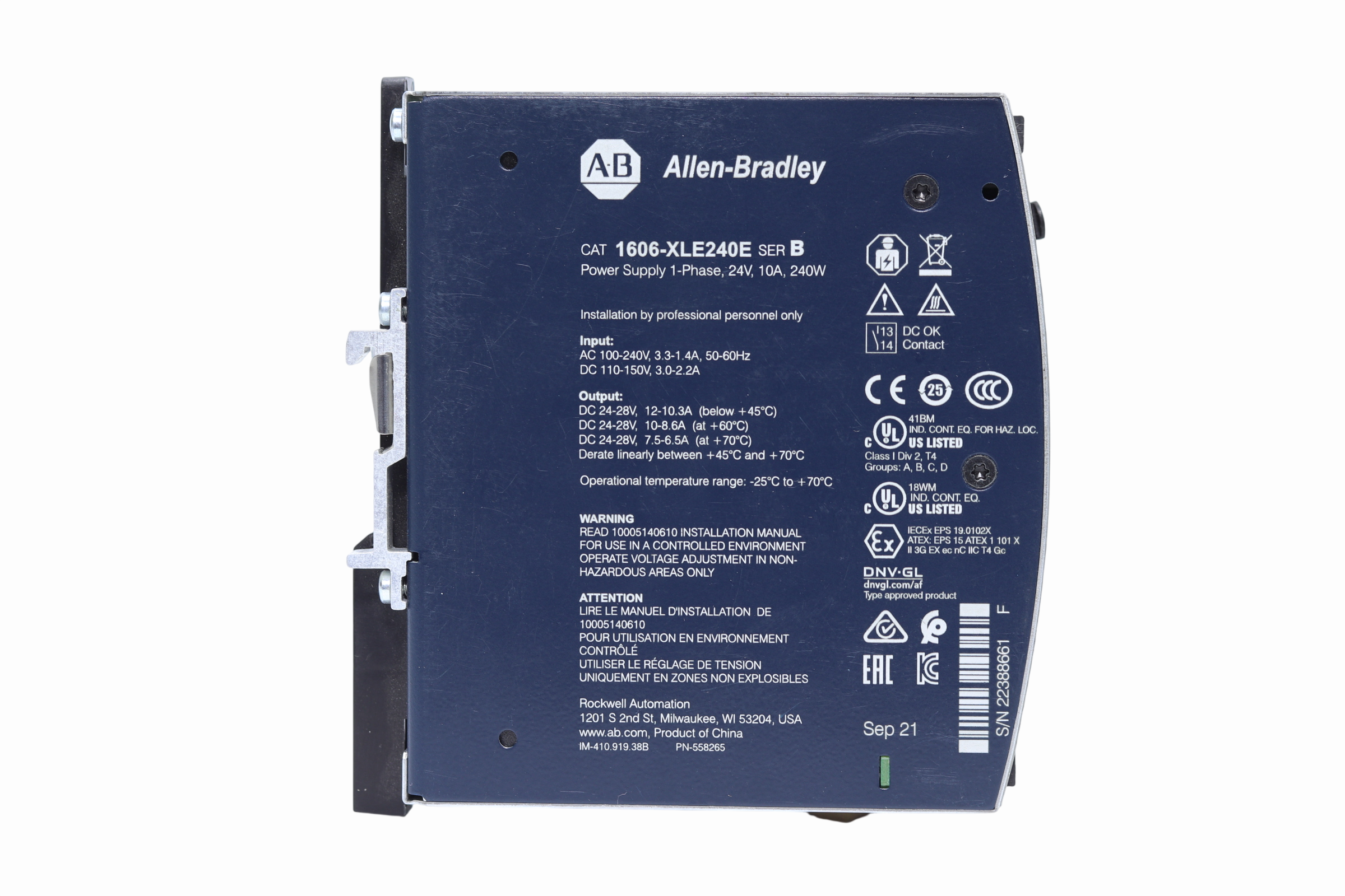 Allen Bradley 1606-xle240e Power Supply 24v, 240w Plc Master (Usado)