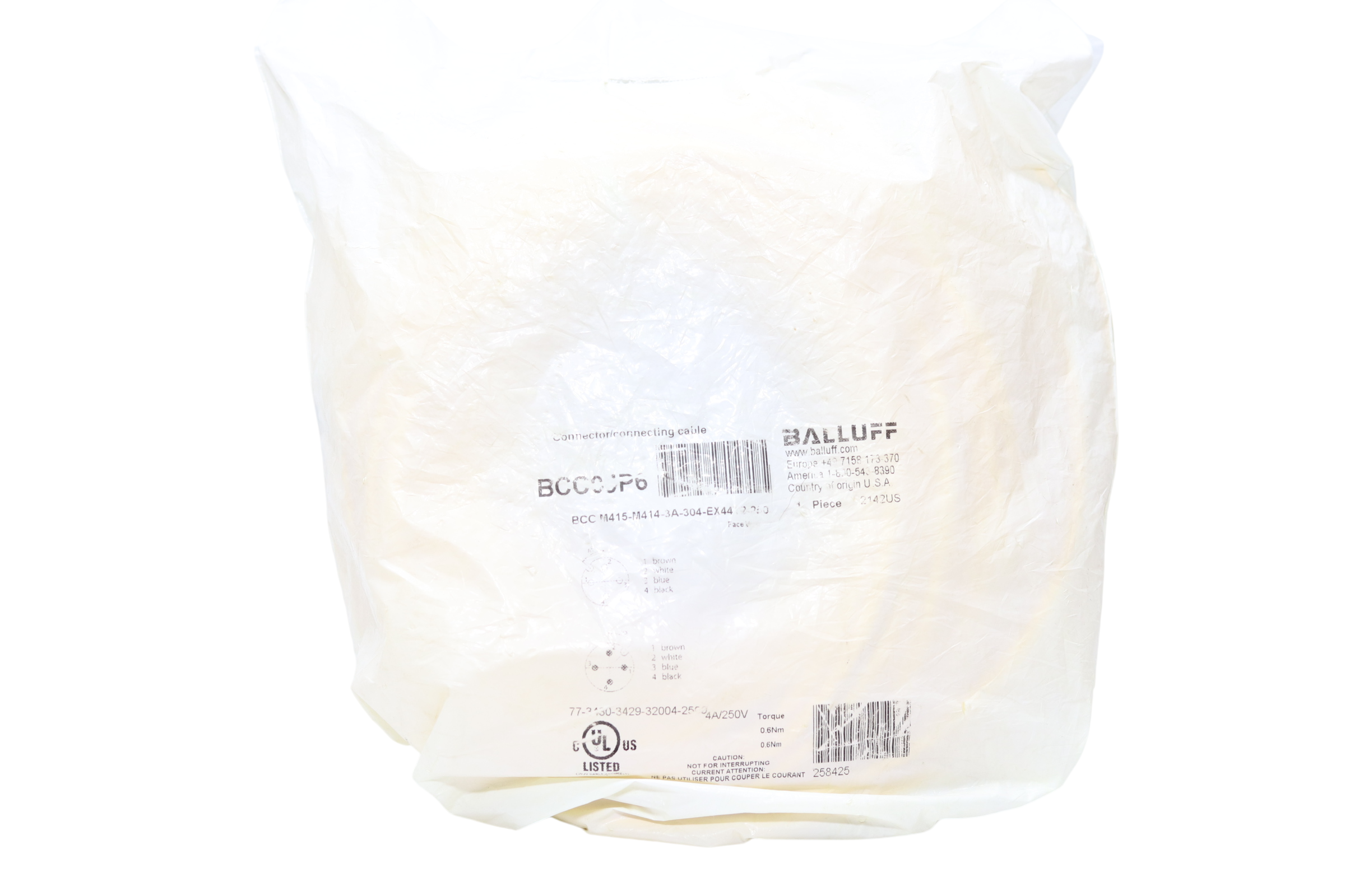 Cable Industrial Para Sensor Balluff Bcc0jp6 (25 Metros)