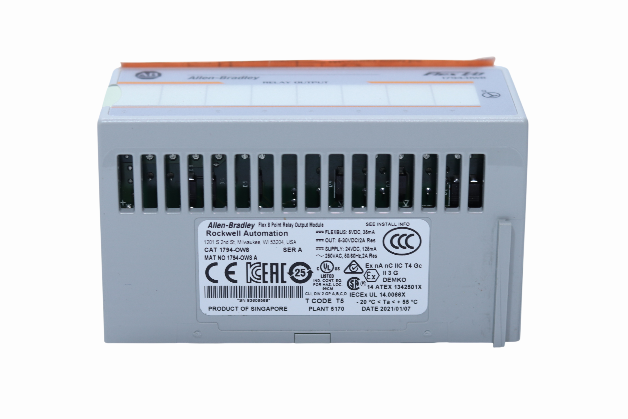 Modulo De Salida Allen Bradley 1794-ow8 Relé Flex 8 Point (Usado)