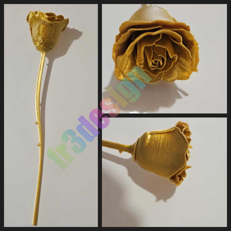 Rose dorée 3D