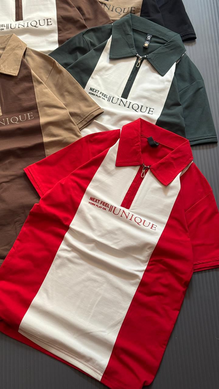 Men's Contrast Panel Polo Shirt