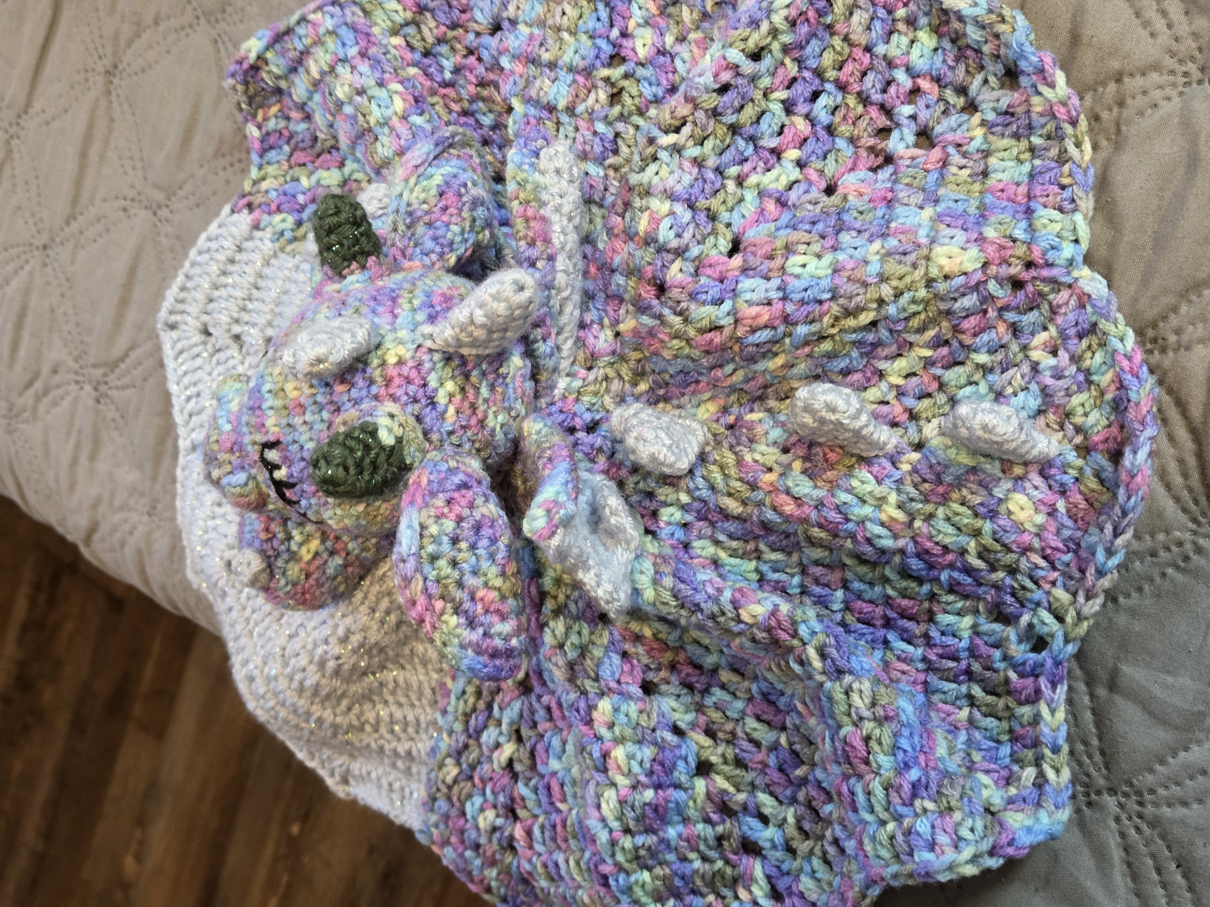 Handmade Crochet Dragon Lovely for your baby.