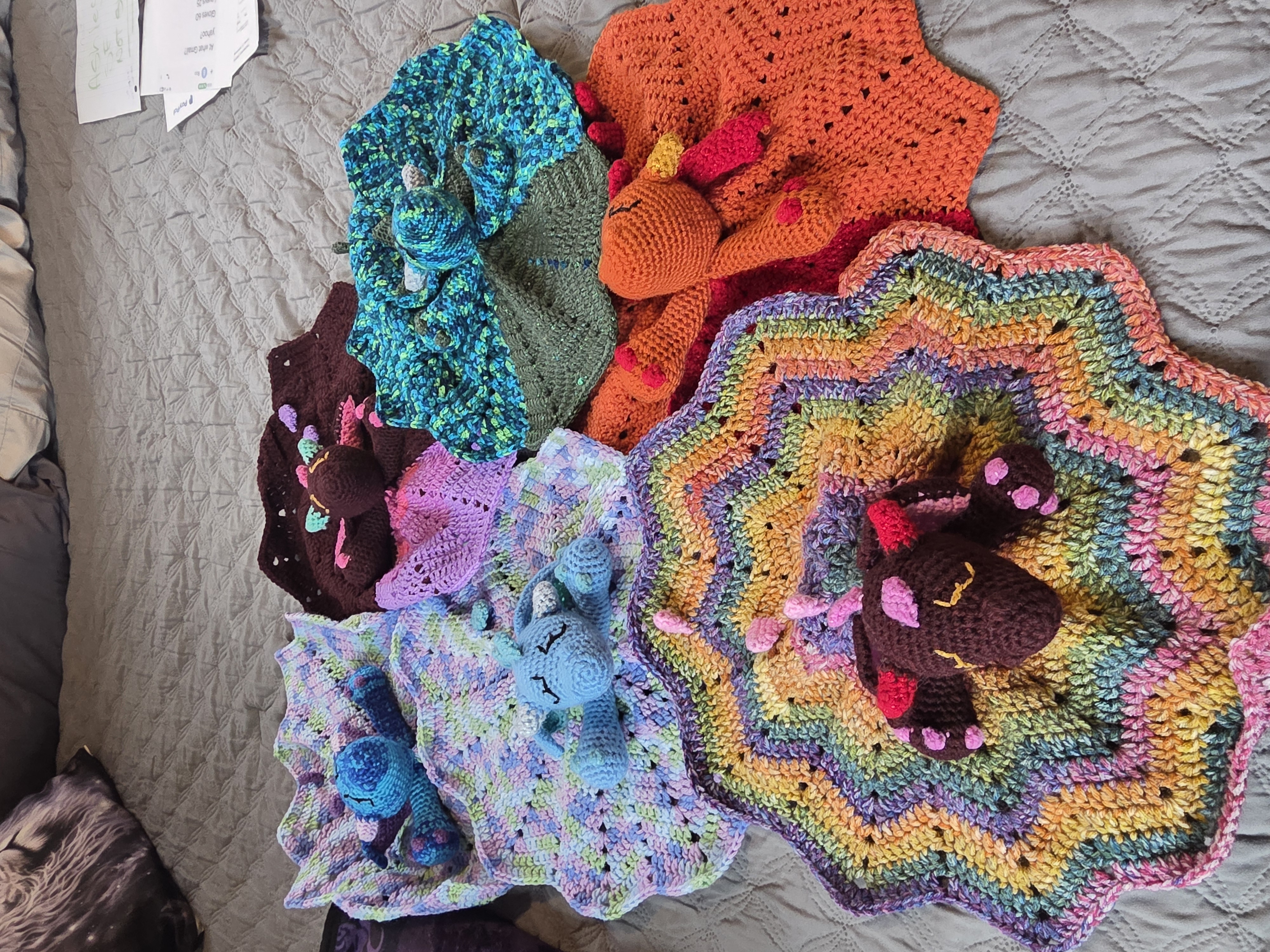 Handmade Crochet Dragon Lovely for your baby.