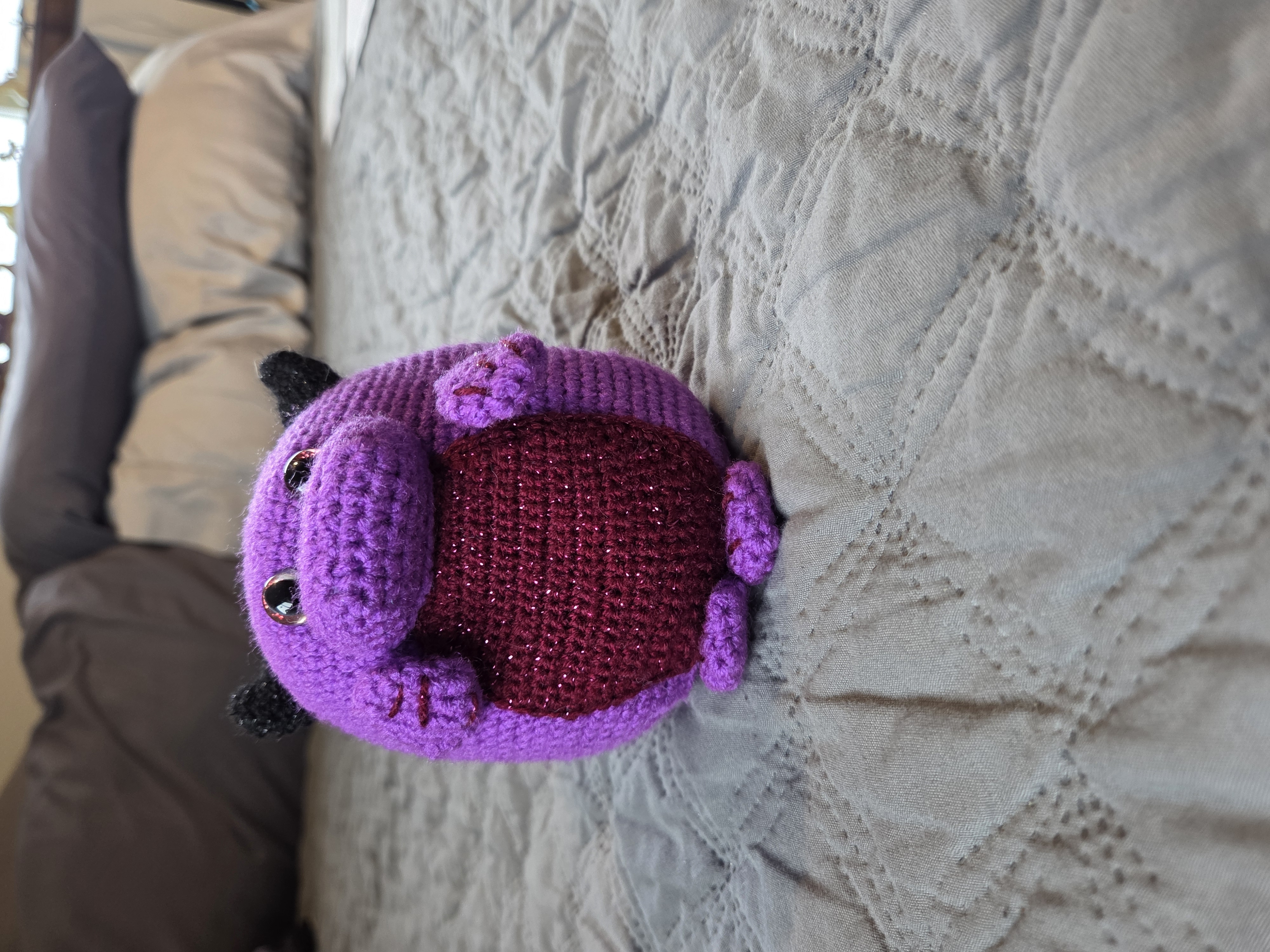 Crochet Bubble Purple Dragon