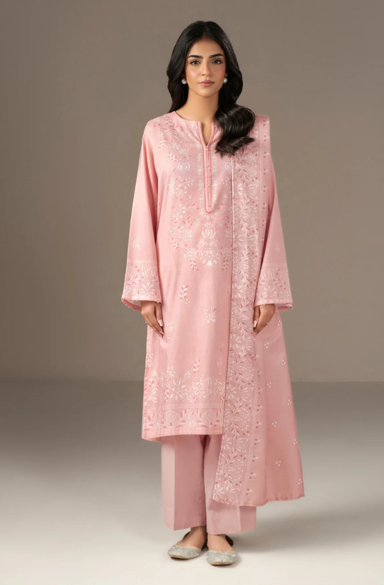 3 Piece Printed Khaddar Suit (Unstitched) with Shawl