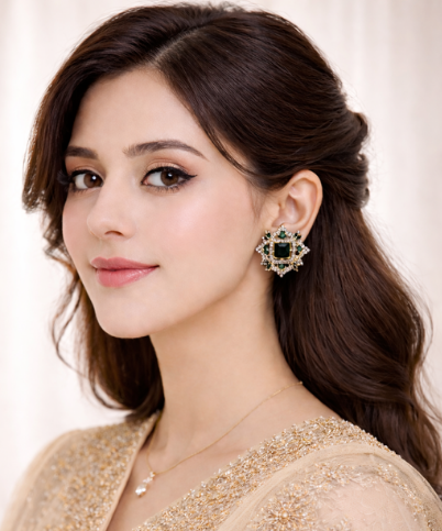 Midnight Star Black Onyx Crystal Stud Earrings