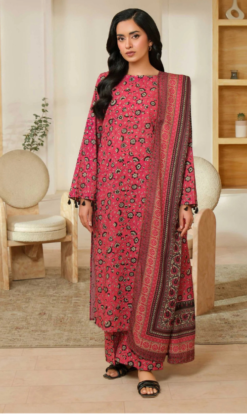 3 Piece Statement Printed Khaddar Suit (Unstitched)