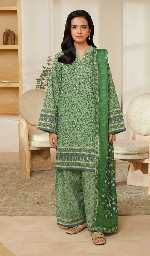 3 Piece Fresh Printed Khaddar Suit (Unstitched)