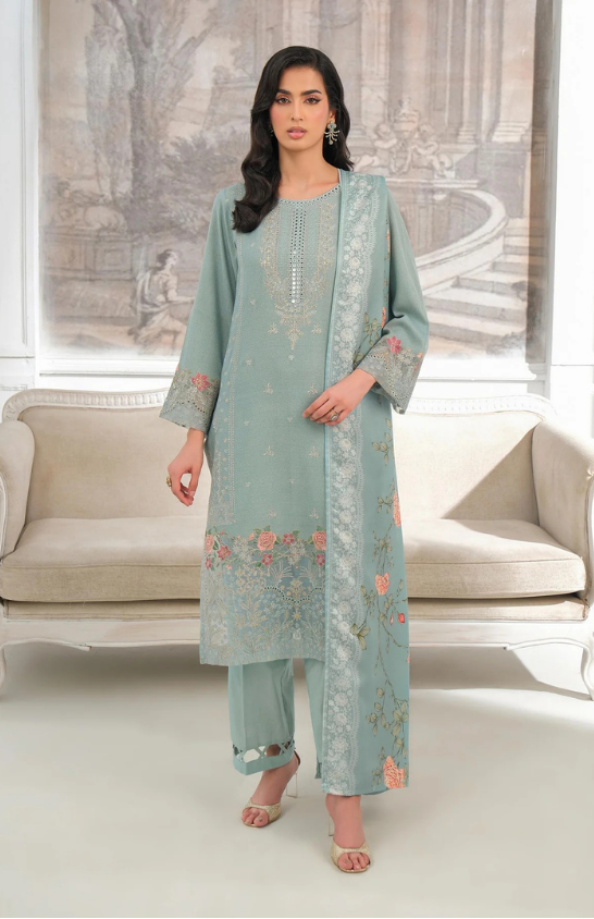 3 Piece Embroidered Karandi Suit (Unstitched)