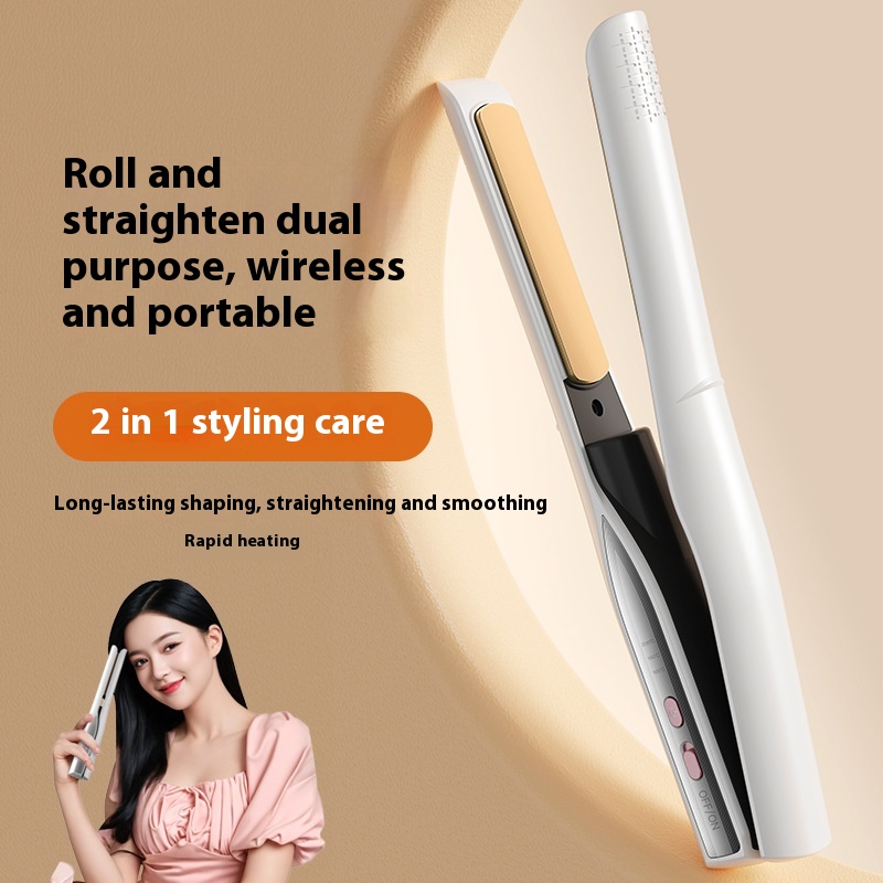 Portable USB Rechargeable Hair Straightener – Cordless Mini Travel Styler