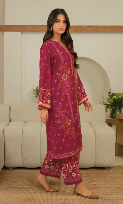 3 Piece Vibrant Printed Khaddar Suit (Unstitched)