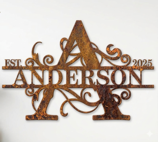 Personalized Metal Family Name Sign
