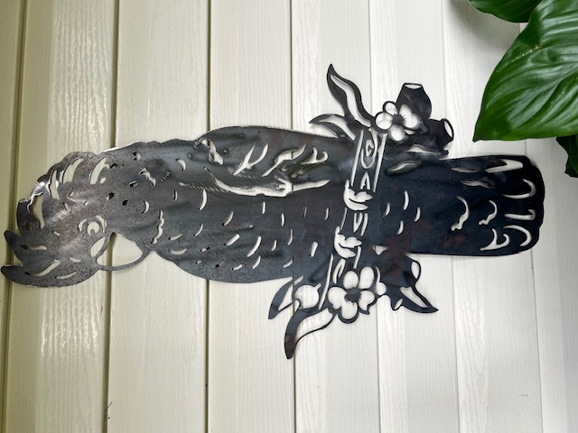 Metal Black Cockatoo Wall Art