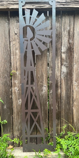 Metal Windmill Garden Panel