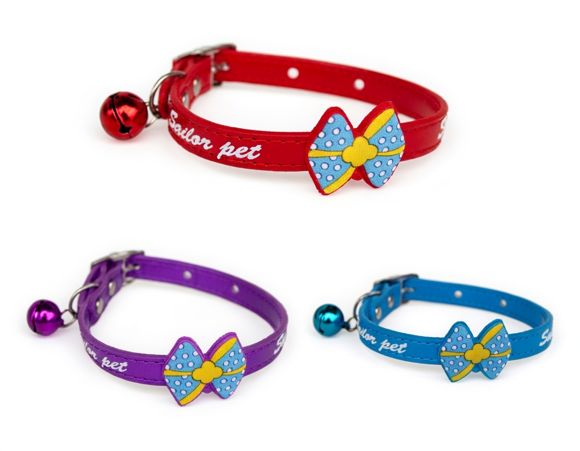 Collar para mascotas con moño y campana