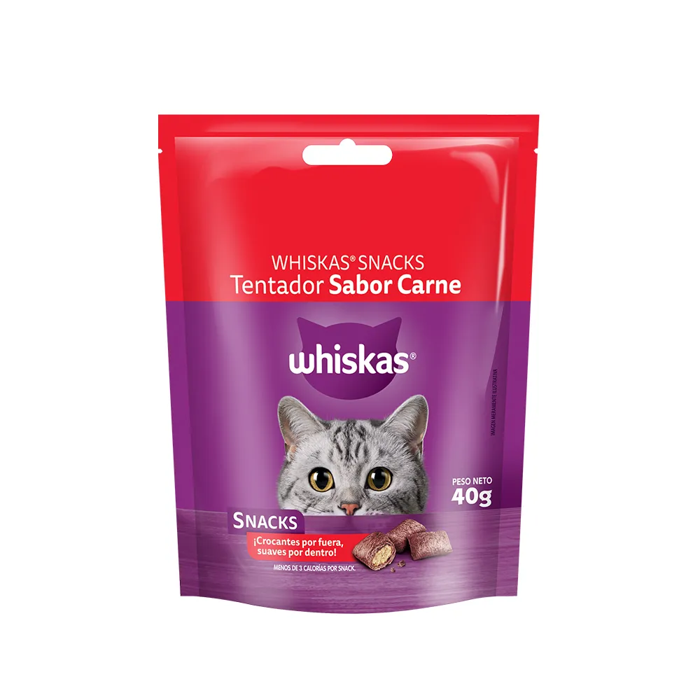 Whiskas Snacks Tentador Sabor Carne 40g