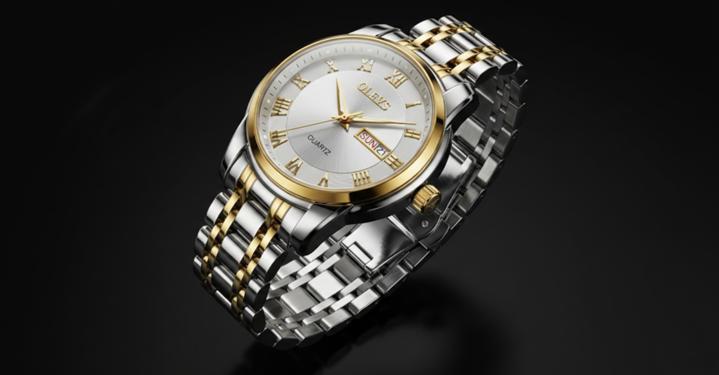 Luxury Two-Tone Quartz Watch