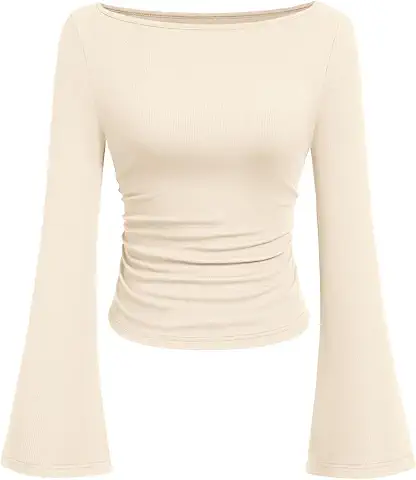 Beige Flared Sleeve Top