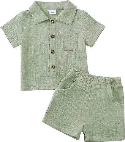 Toddler Linen Button-Up Outfit