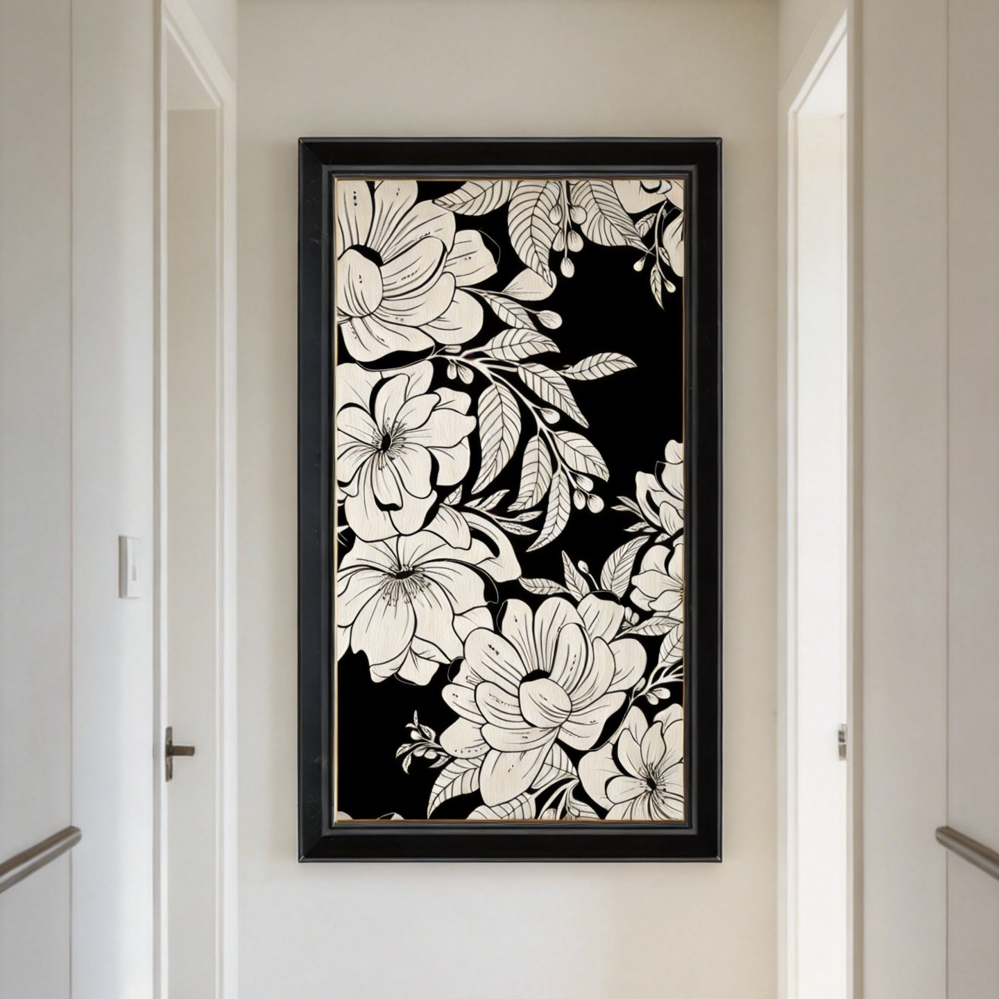 Handcrafted Flower Wood Engraving | Natural Floral Art Wall Decor