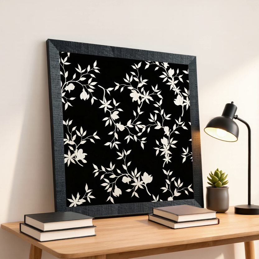 Handcrafted Flower Wood Engraving | Natural Floral Art Wall Decor