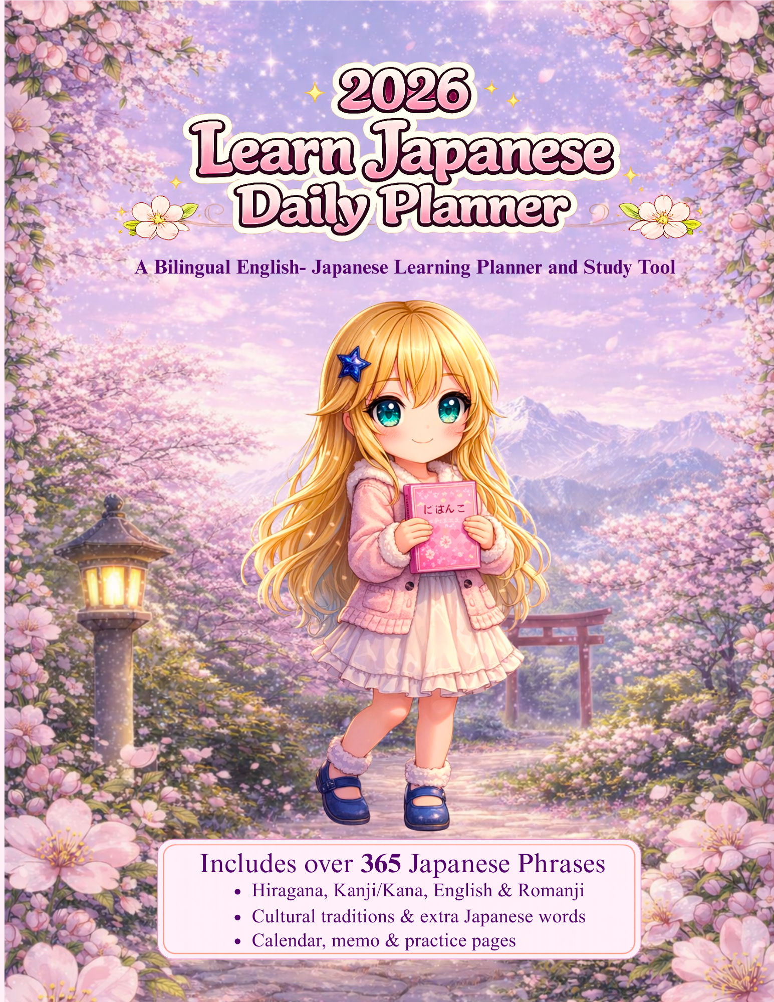 2026 Learn Japanese Daily Planner - Paperback 8.5" x 11" -Available on Amazon 