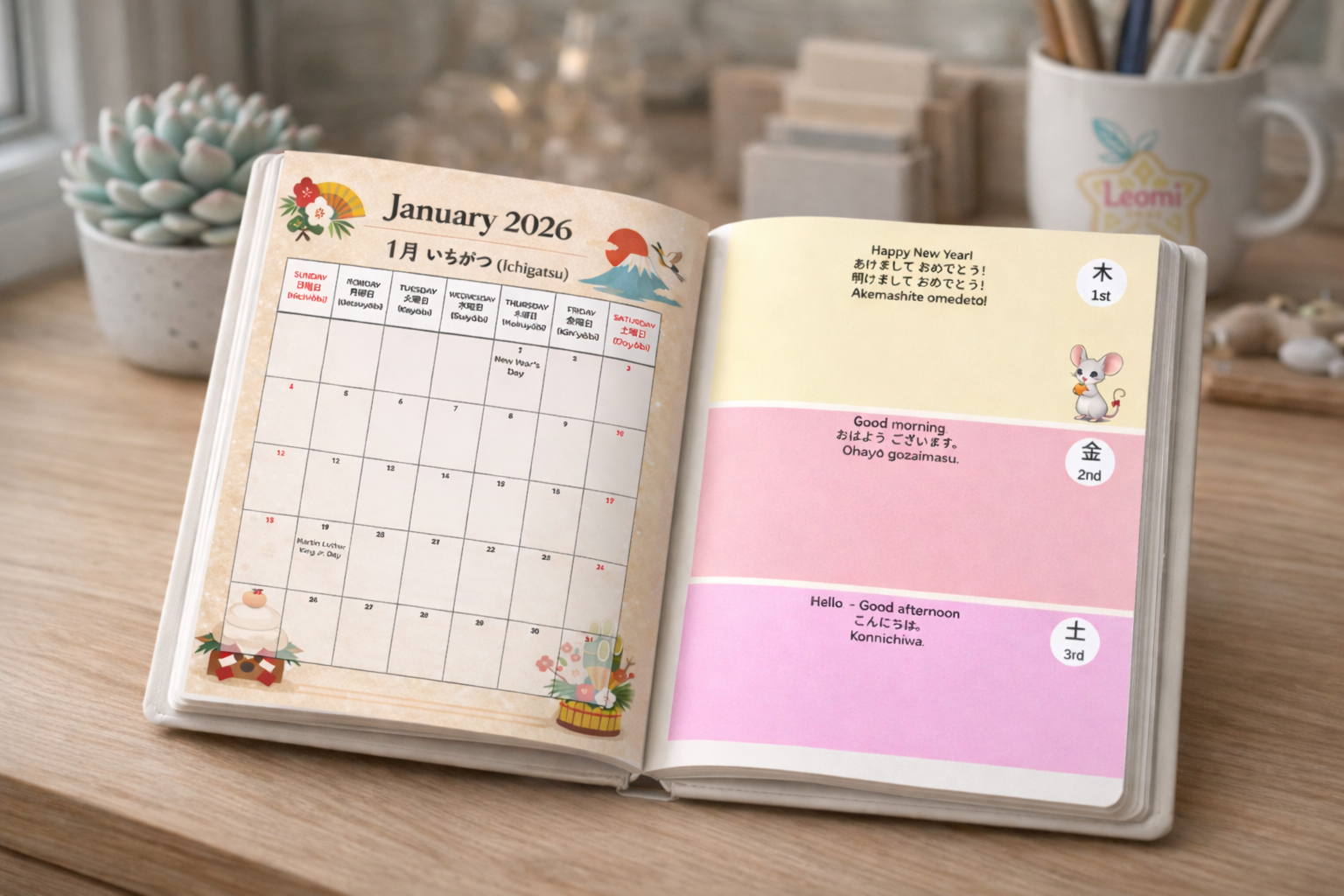 2026 Learn Japanese Daily Planner - Paperback 8.5" x 11" -Available on Amazon 