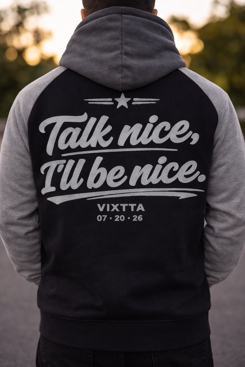 Sudadera con mensaje 'Talk nice, I'll be nice'