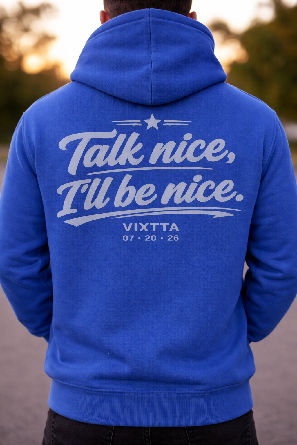 Sudadera con mensaje 'Talk nice, I'll be nice'