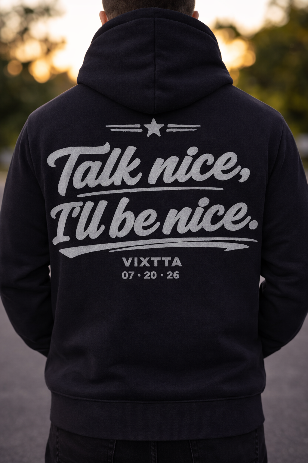 Sudadera con mensaje 'Talk nice, I'll be nice'