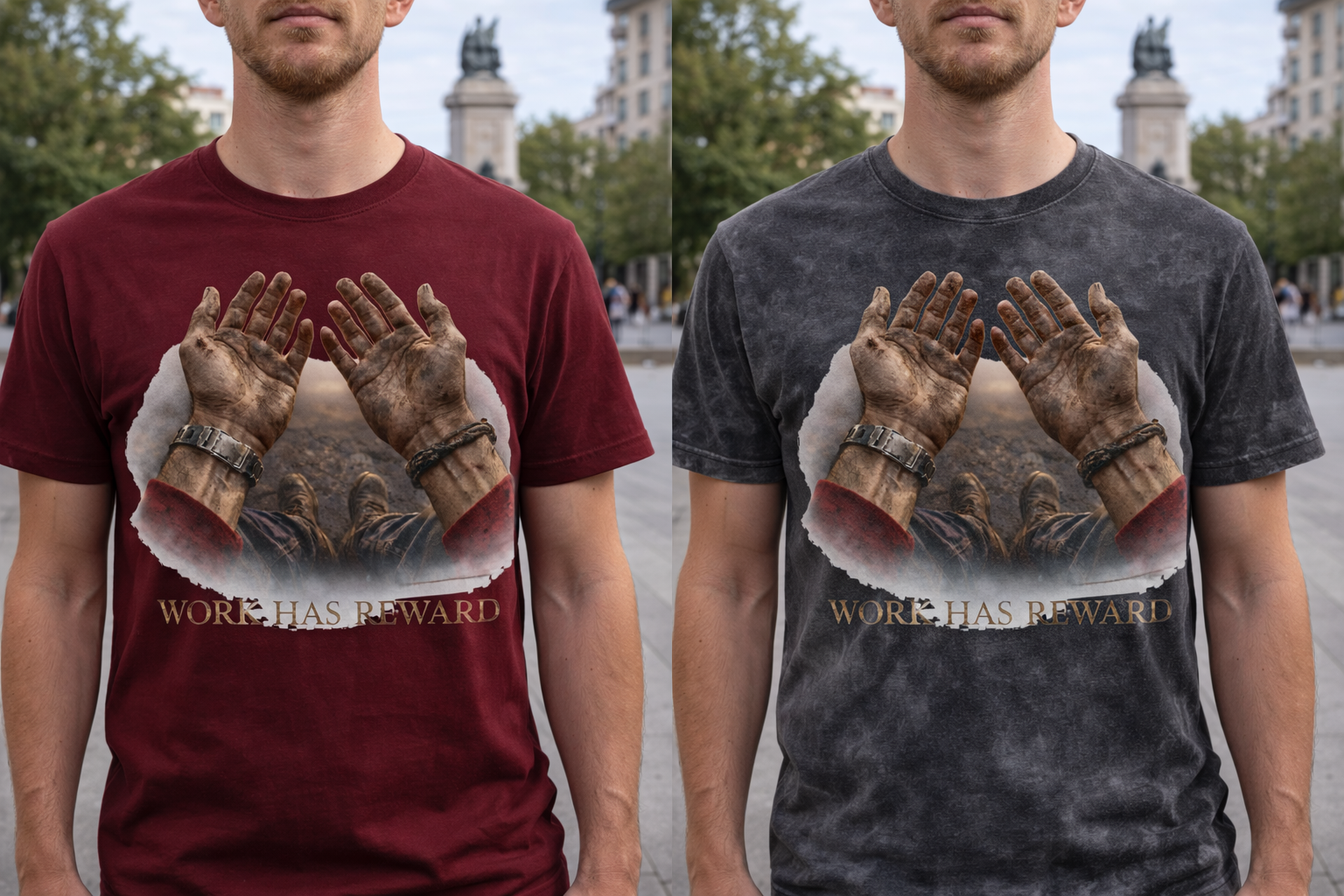 Camiseta 'Work Has Reward'