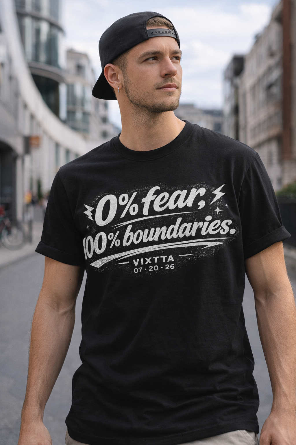 Camiseta '0% fear, 100% boundaries'