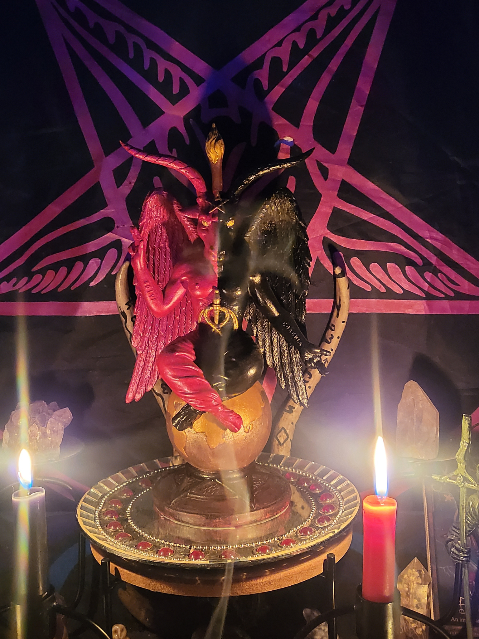 Satanic Prayer Candle at the Sanctuary Altar