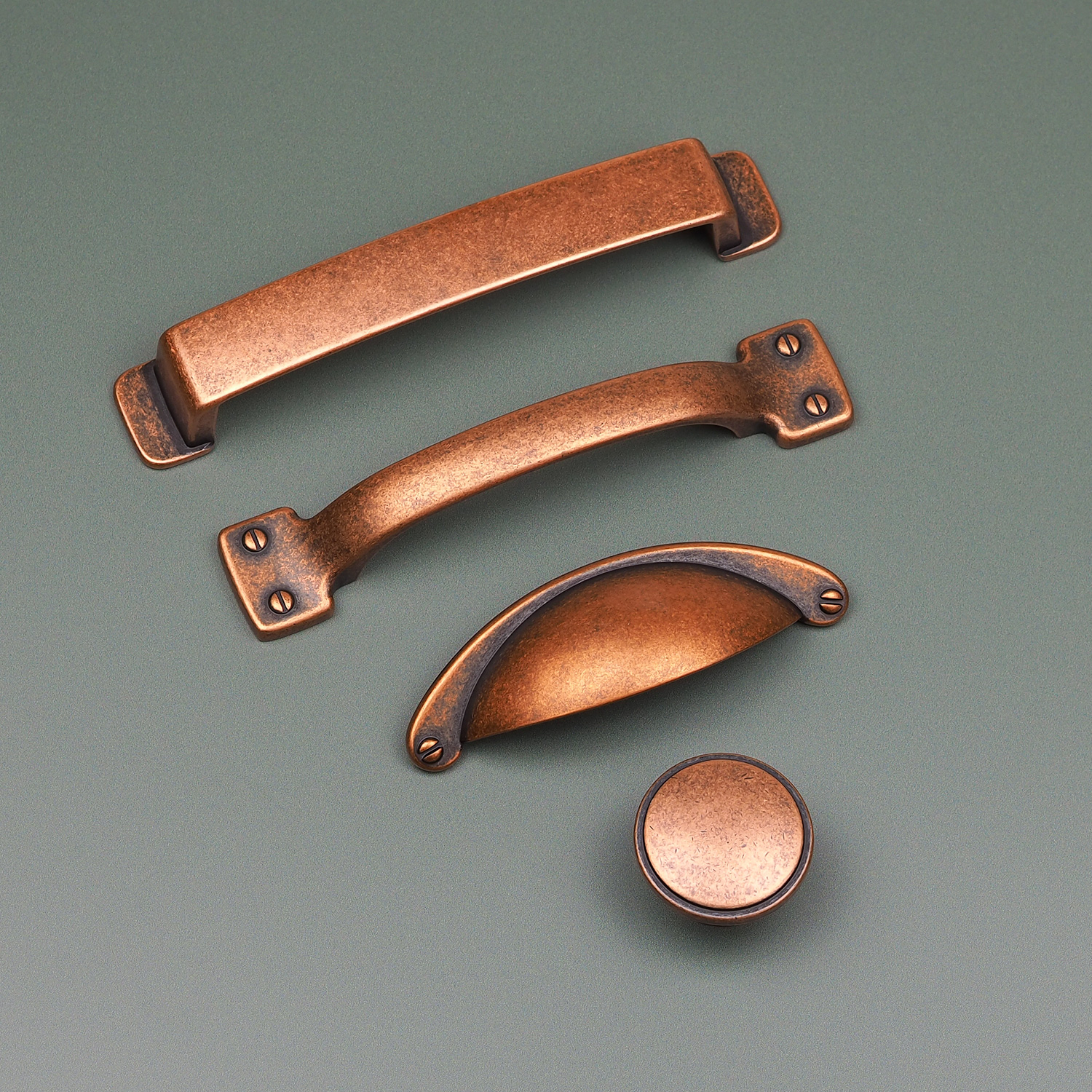 Vintage Bronze Drawer Pulls Set